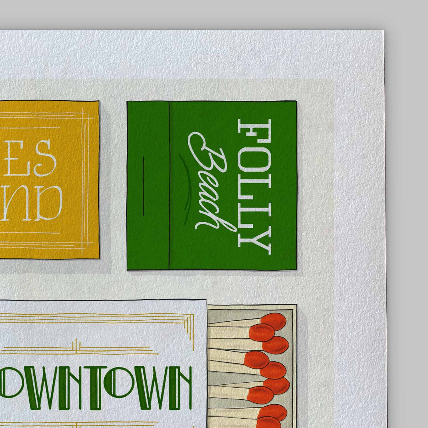 A close-up of the slight texture in this high-quality giclee art print.