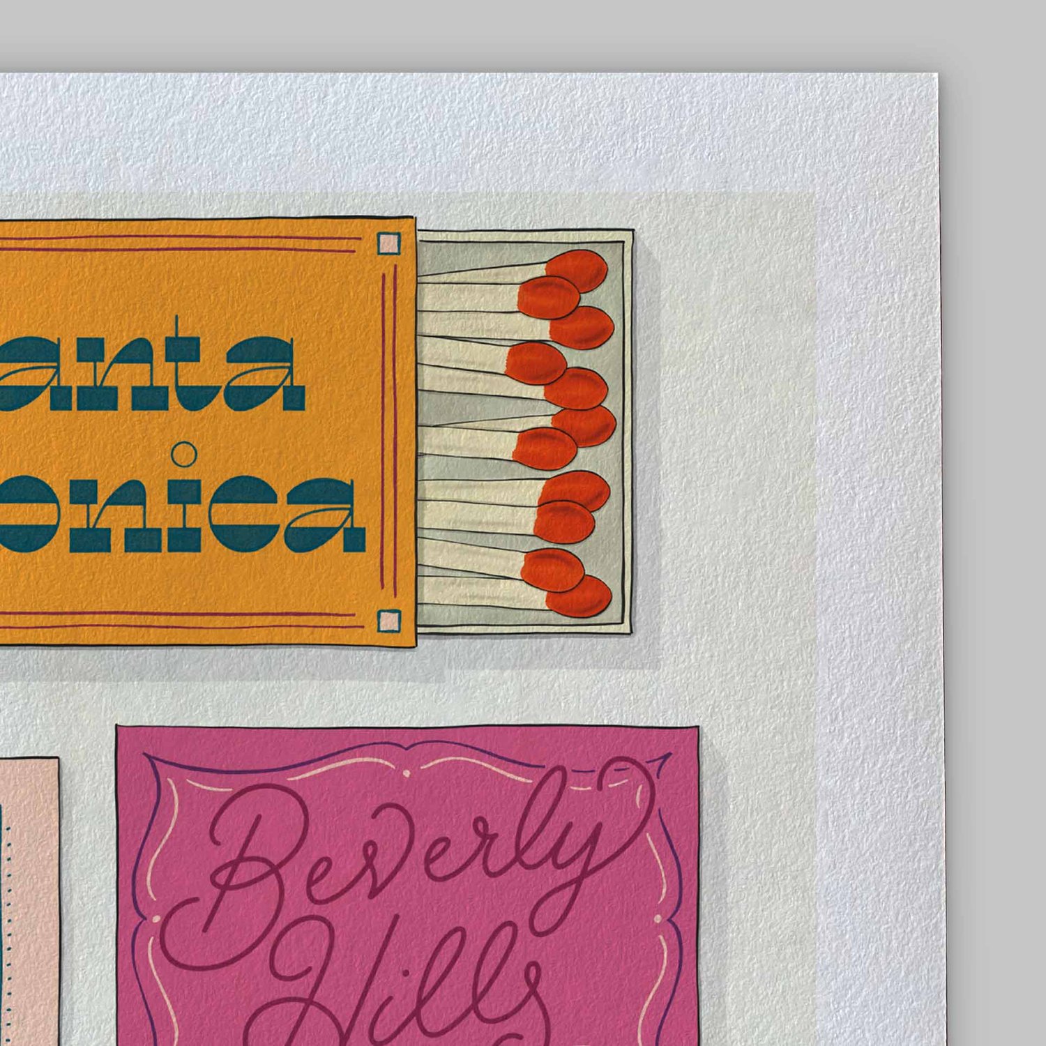 A close-up of the slight texture in this high-quality giclee art print.