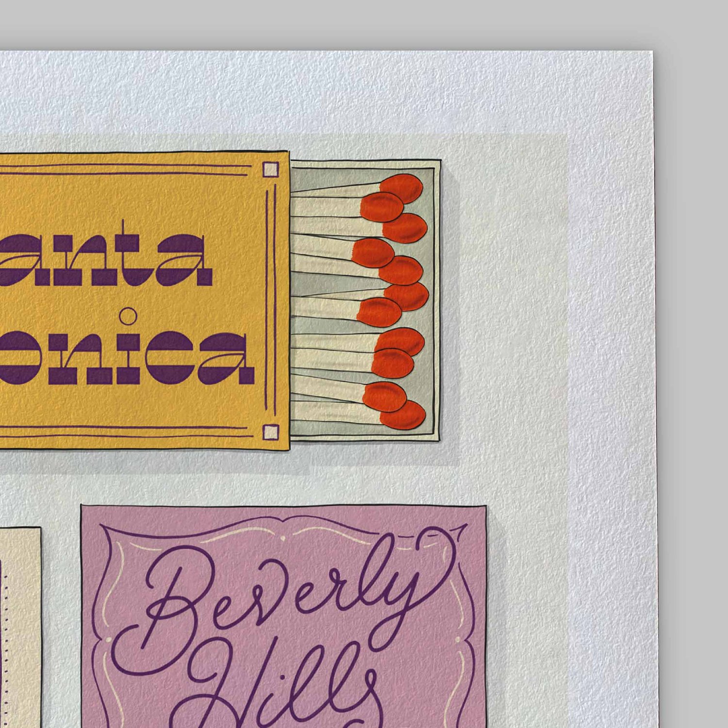 A close-up of the slight texture in this high-quality giclee art print.