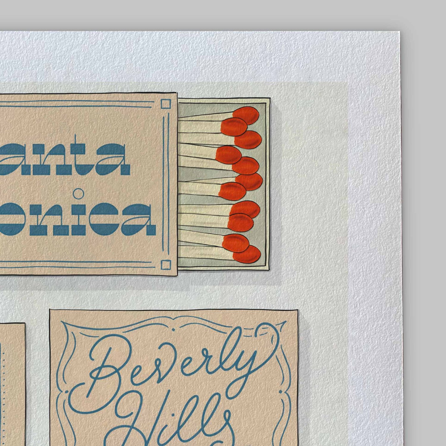 A close-up of the slight texture in this high-quality giclee art print.