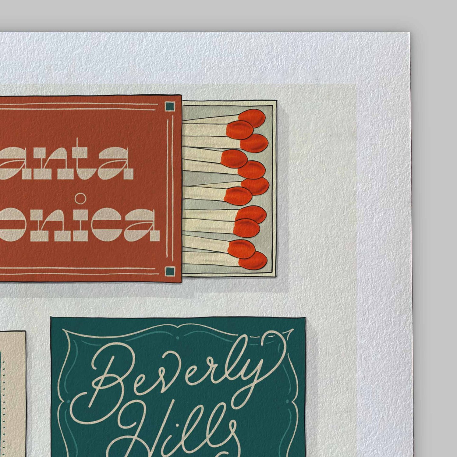 Los Angeles Matchbox Art Print - Vintage Vibes
