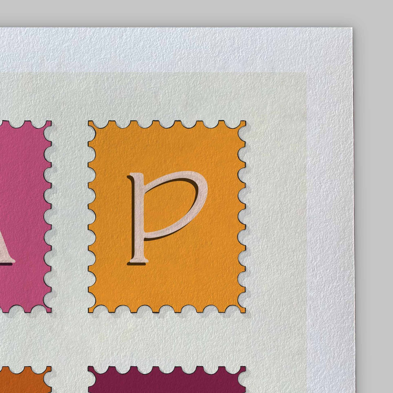 A close-up of the slight texture in this high-quality giclee art print.