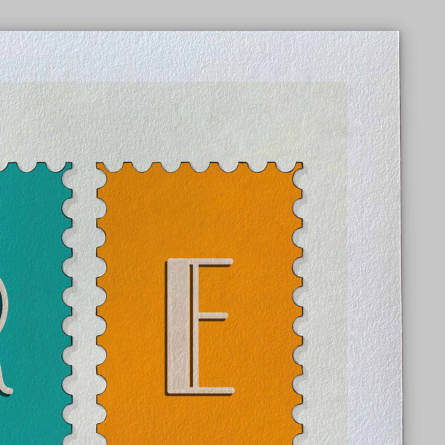 A close-up of the slight texture in this high-quality giclee art print.