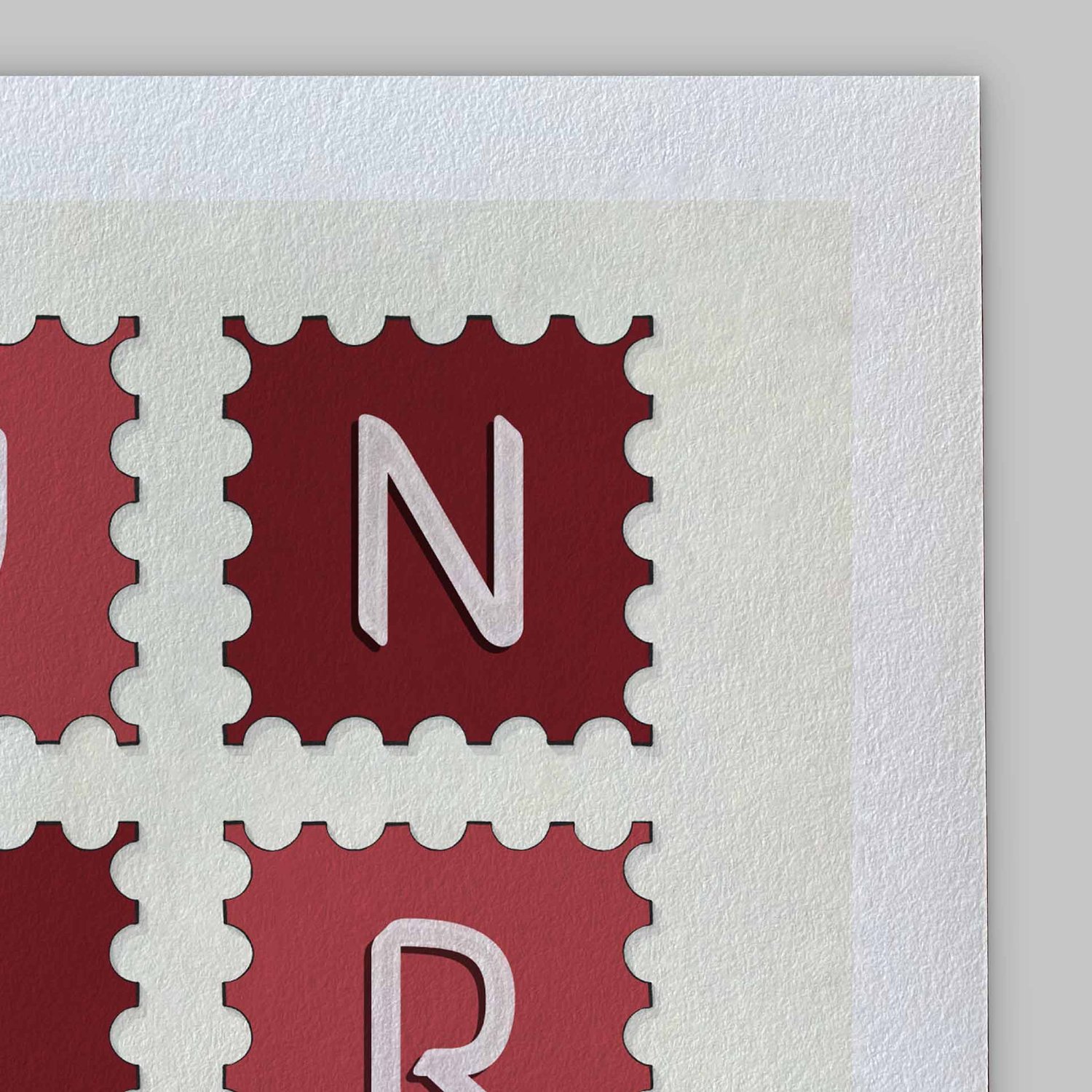 A close-up of the slight texture in this high-quality giclee art print.
