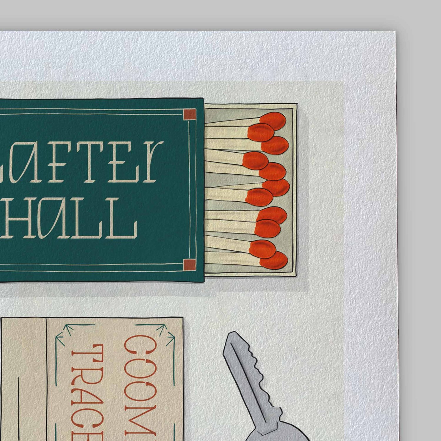A close-up of the slight texture in this high-quality giclee art print.