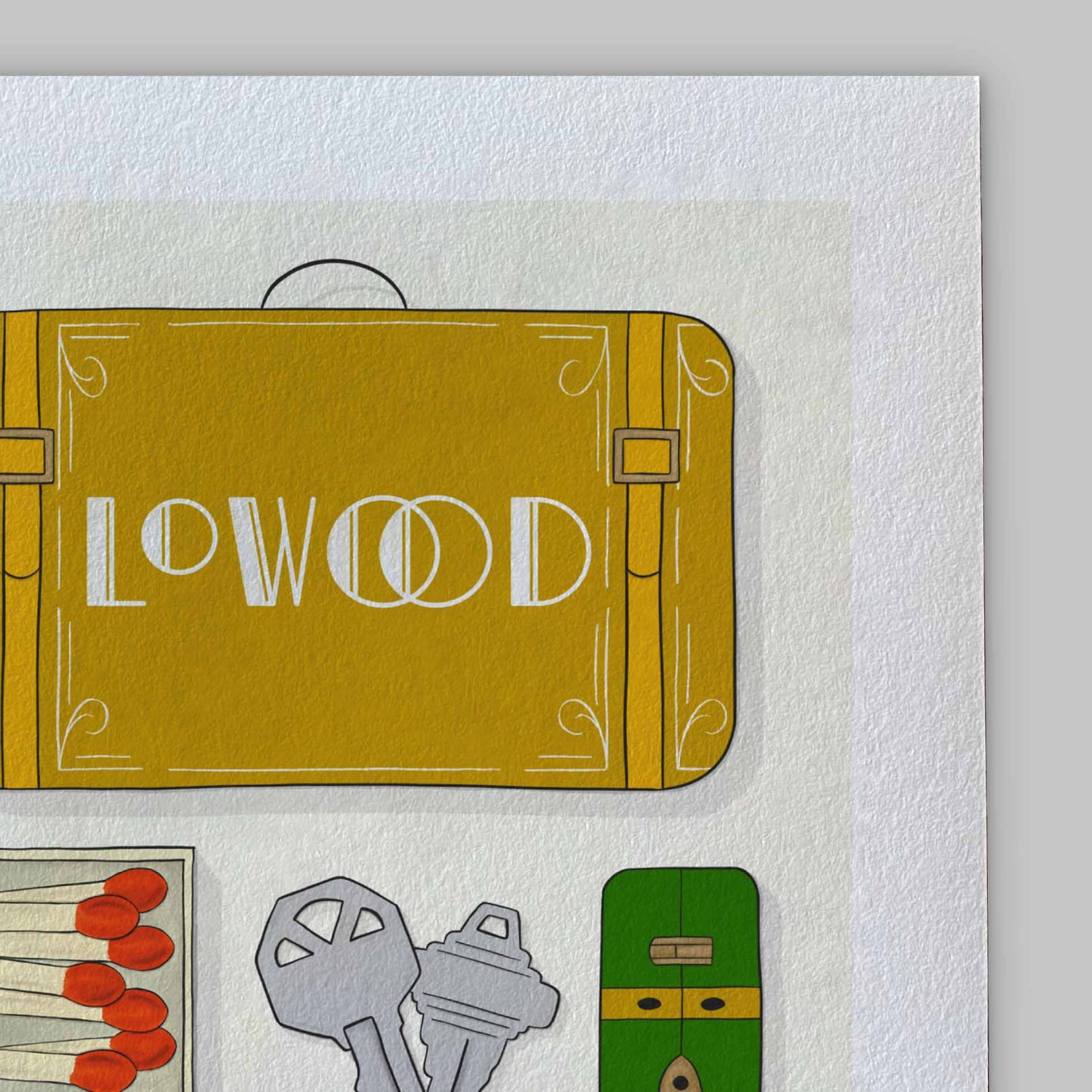A close-up of the slight texture in this high-quality giclee art print.