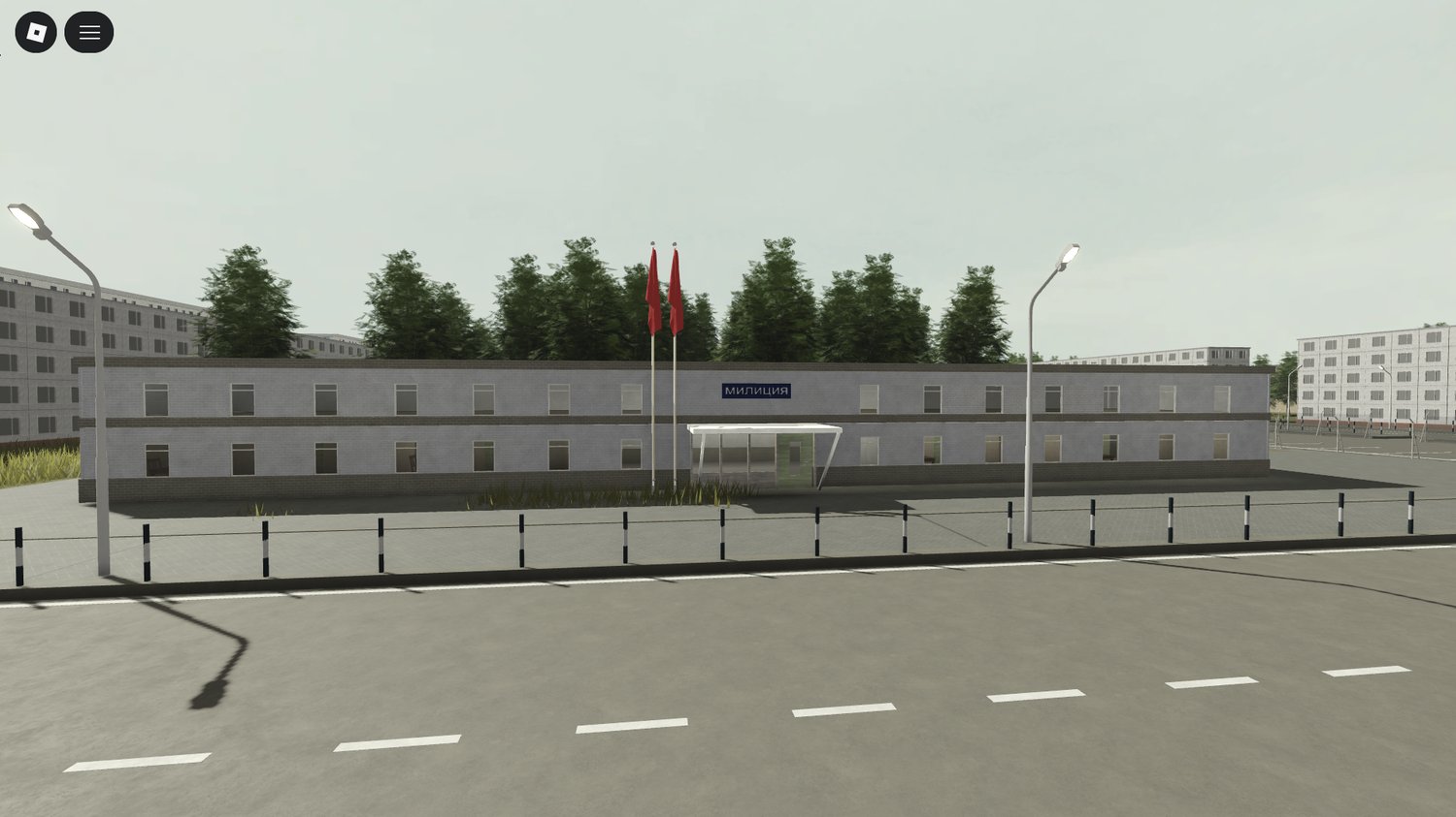 roblox small town featuring communist era design elements