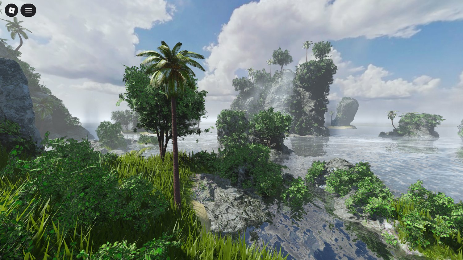 quiet ocean view with distant island silhouettes
