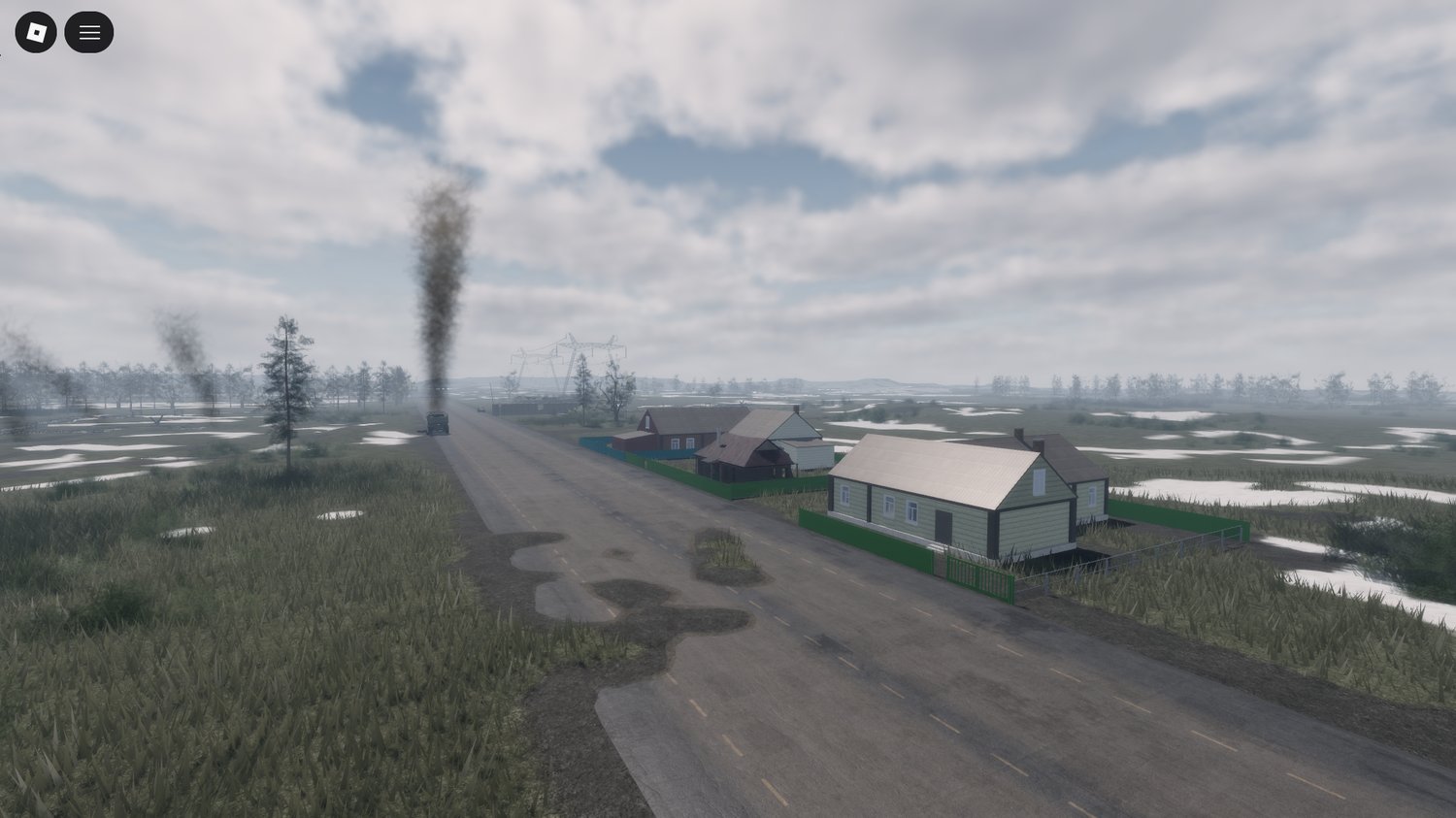 detailed roads and terrain in war themed map