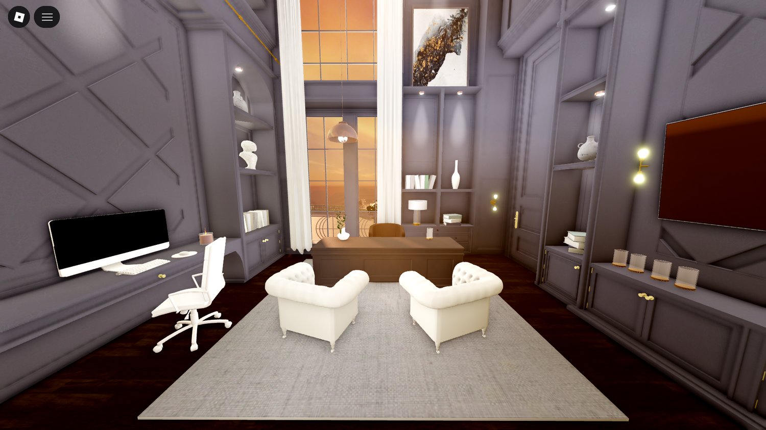 customizable second floor of luxury roblox house