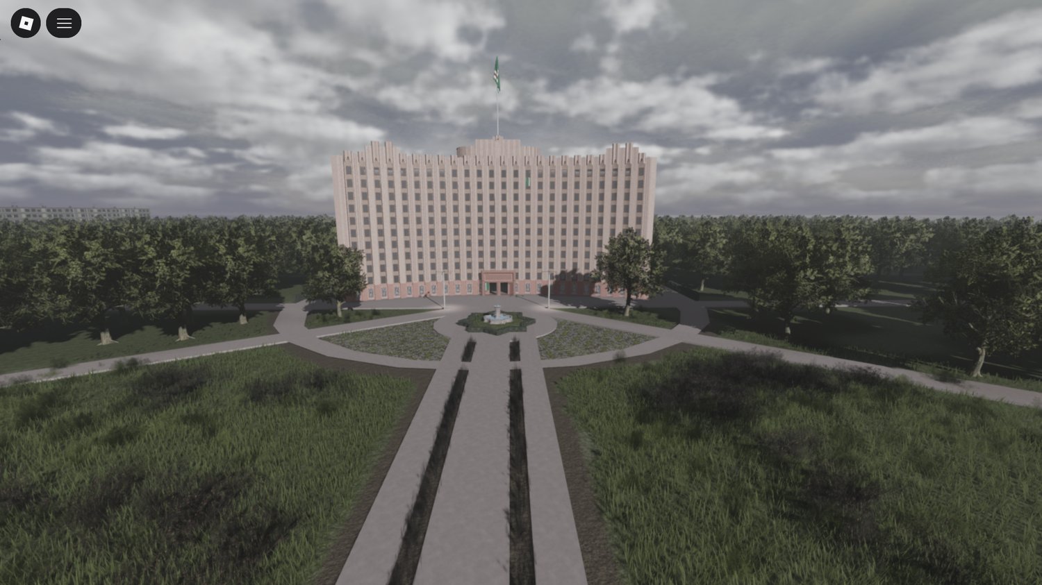 intersection and main square in realistic map