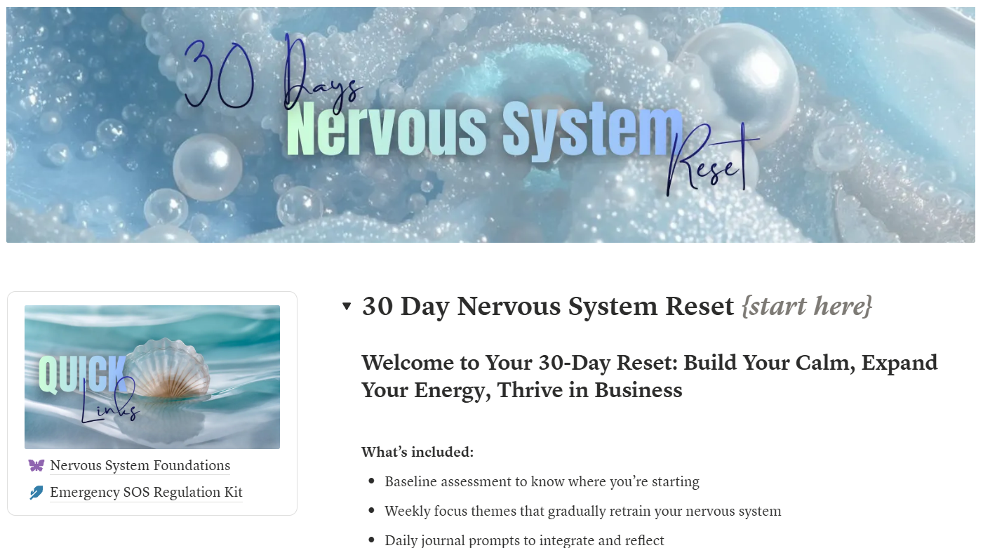 Nervous system reset notion screenshot