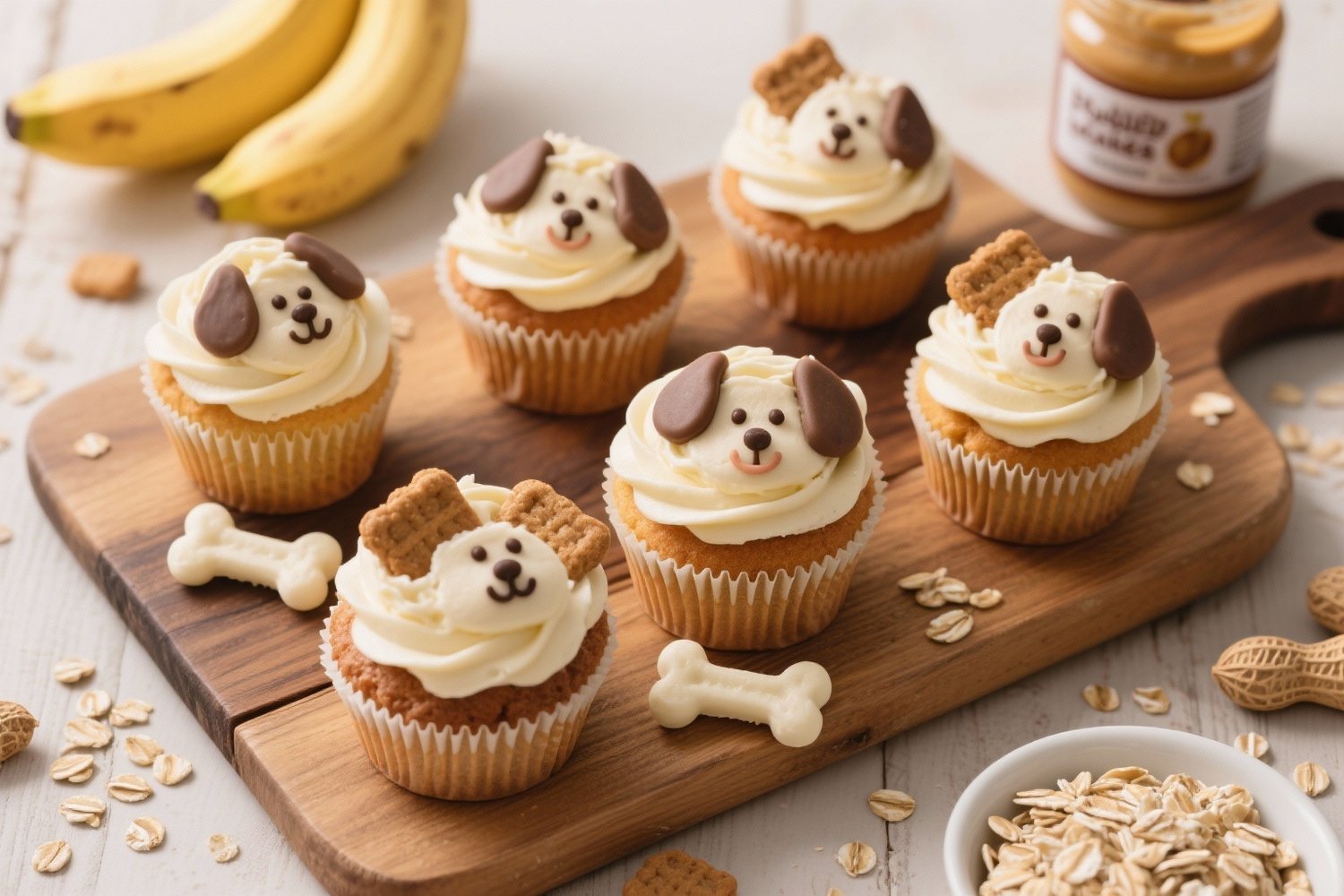 Peanut Butter Banana Pupcakes for Dogs