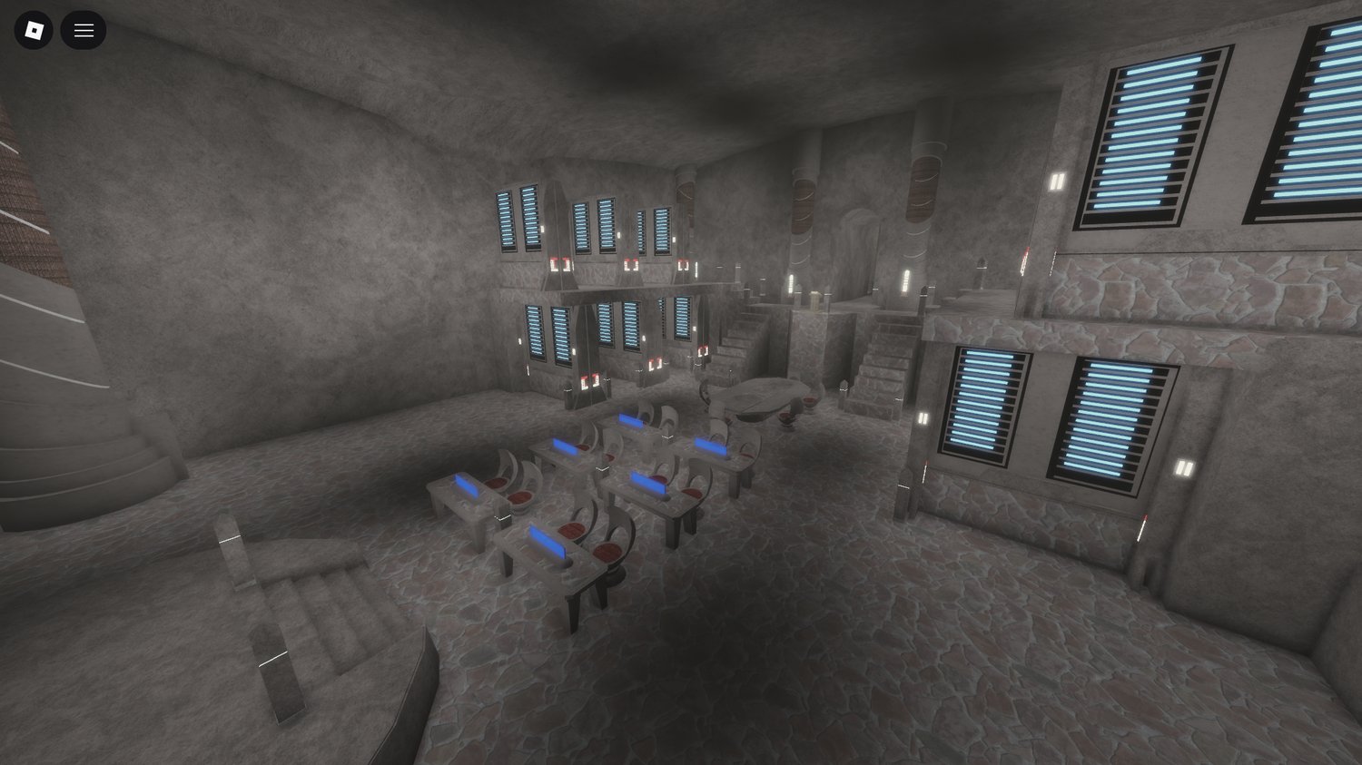 futuristic lighting and atmosphere in coruscant map