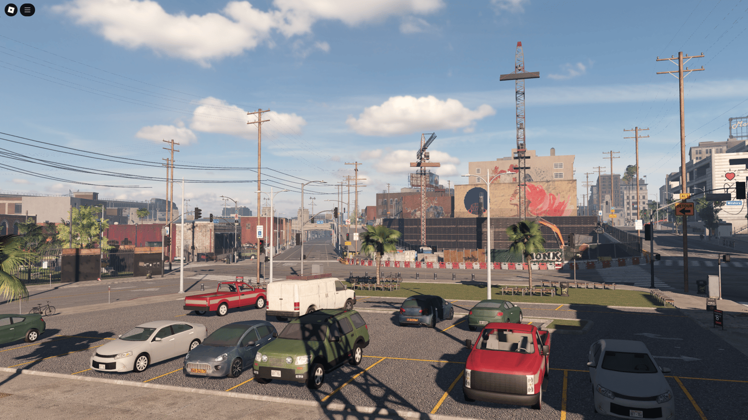 Roblox Los Angeles modern city map aerial overview