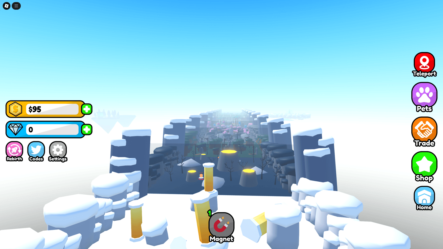 Coin progression and level-up visuals from magnet simulator