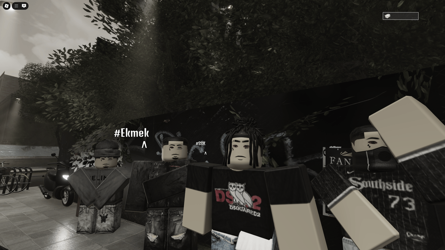 Blood decals and damage effects on Roblox city street