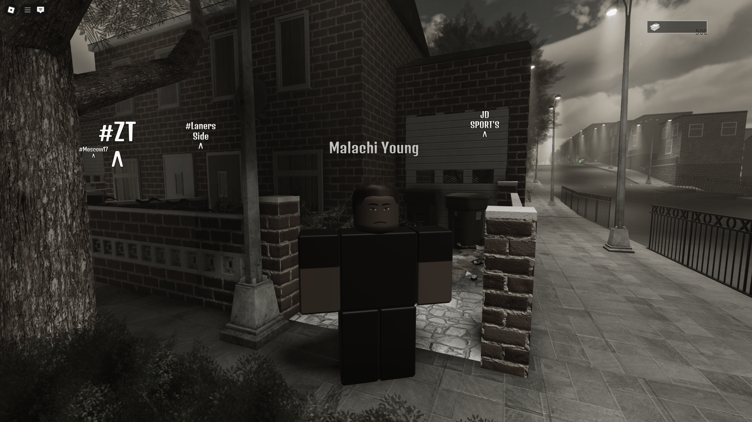 Working car driving through inner-city environment