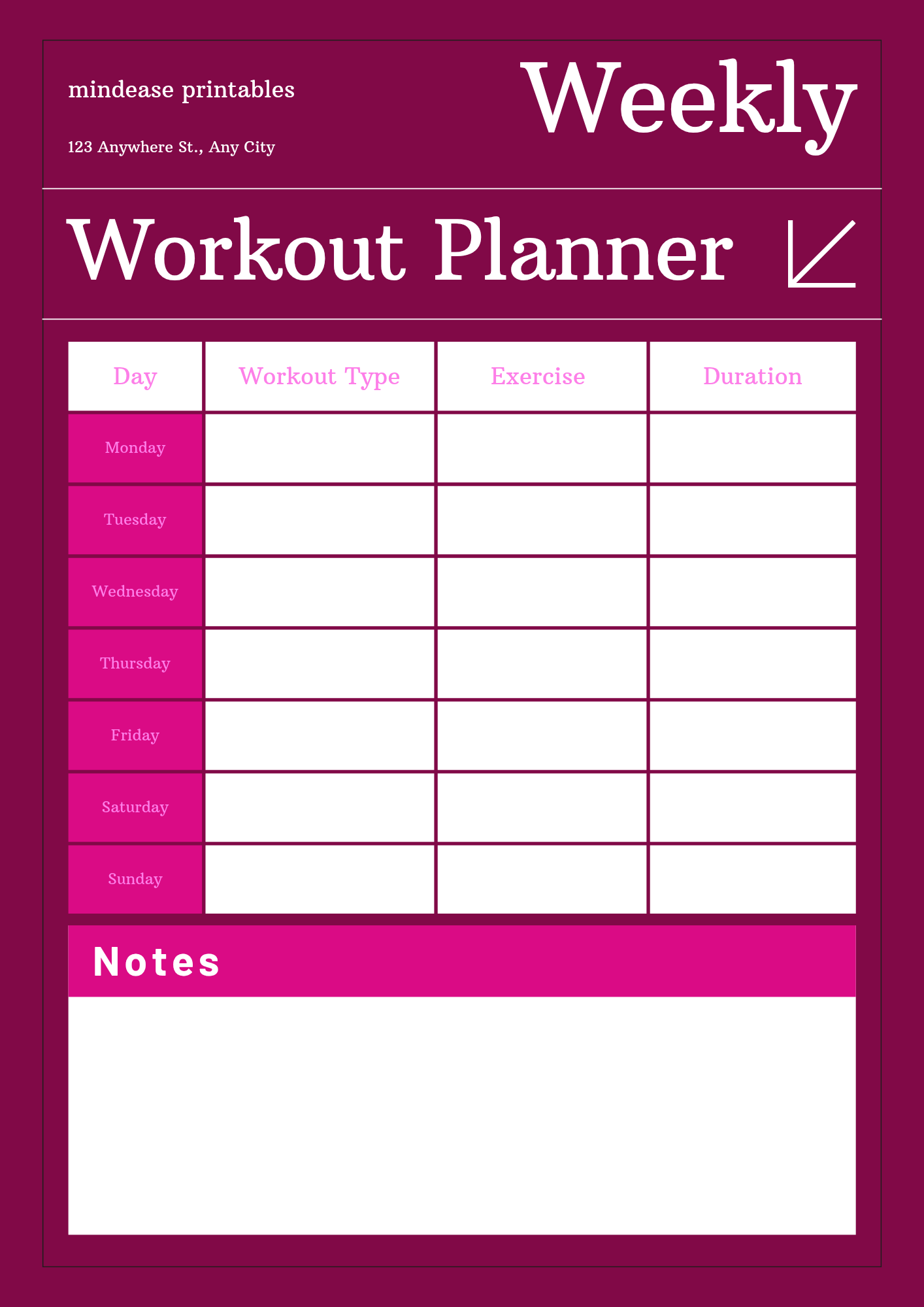 Weekly workout planner - Payhip