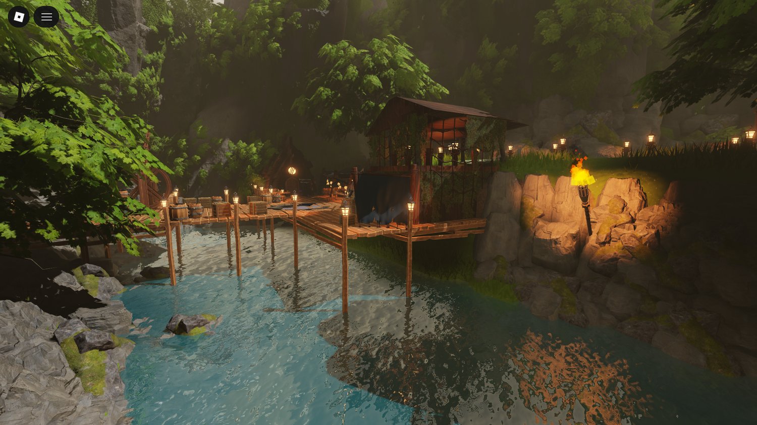 Fantasy jungle map with flowing river
