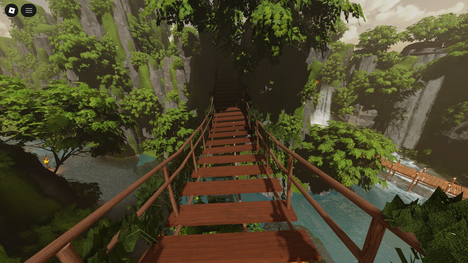 Roblox fishing-friendly jungle river scene