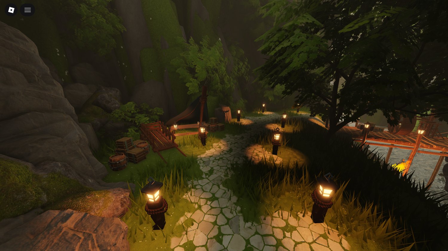 Mysterious forest area in Roblox jungle map