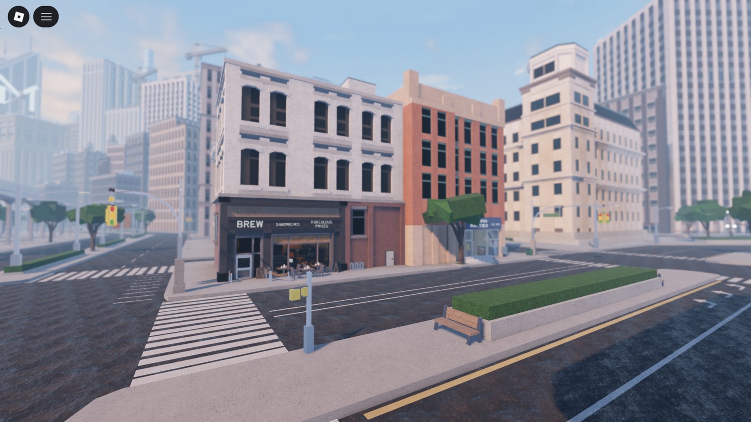 Residential and urban zones in Roblox USA City