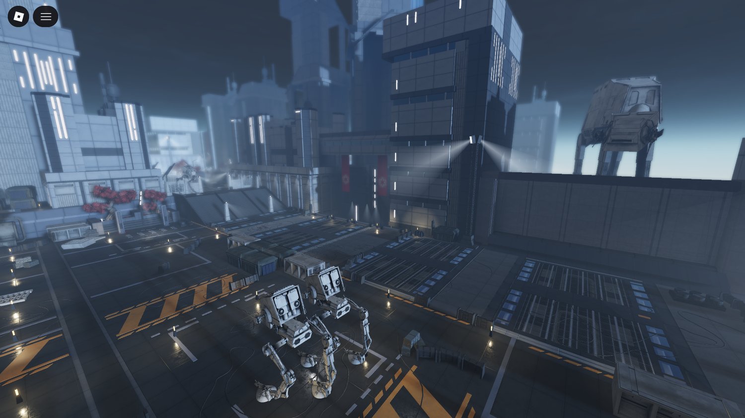 Futuristic streets and plazas in Roblox Vardos Board