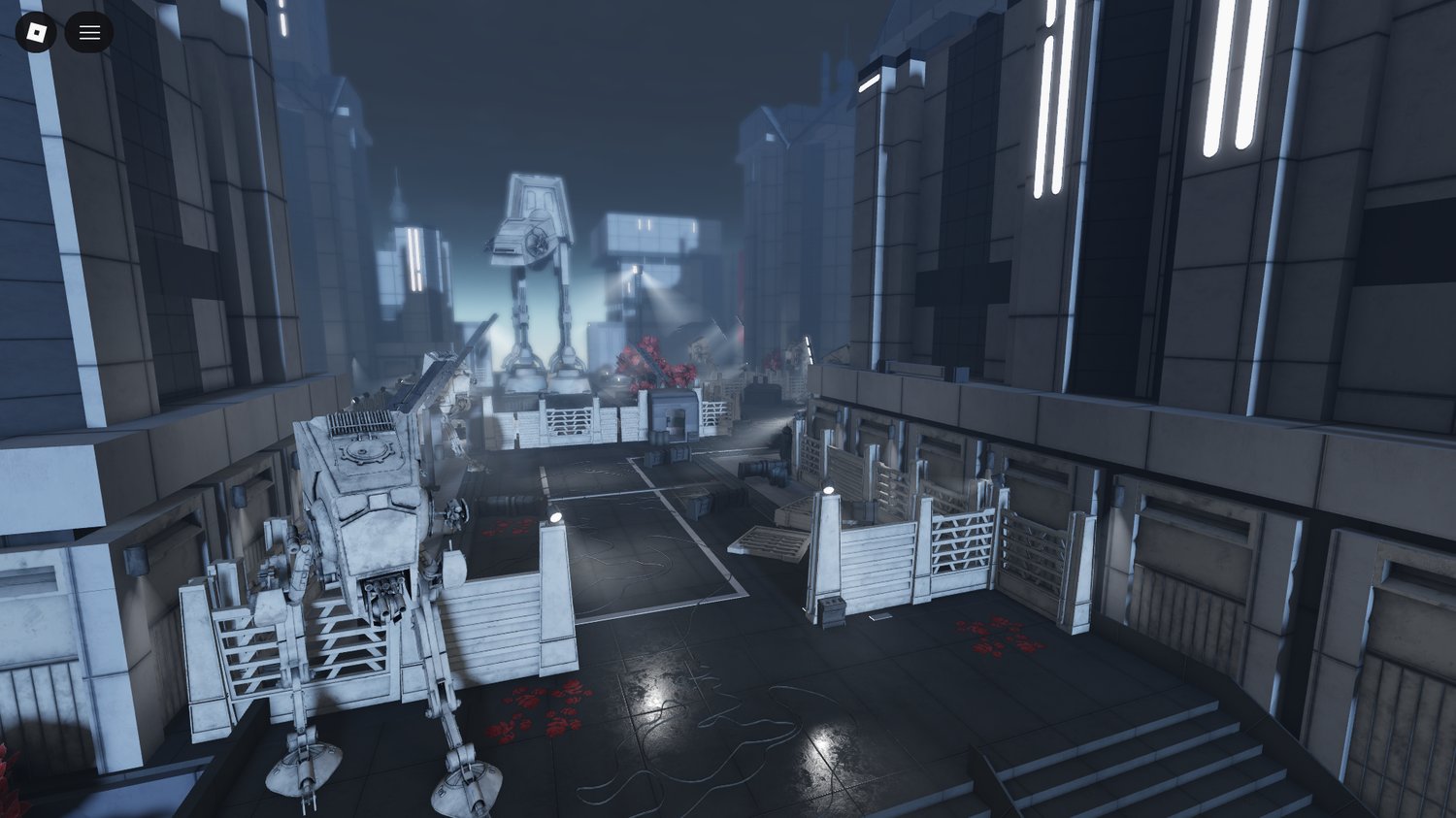Roblox sci-fi cityscape map for storytelling