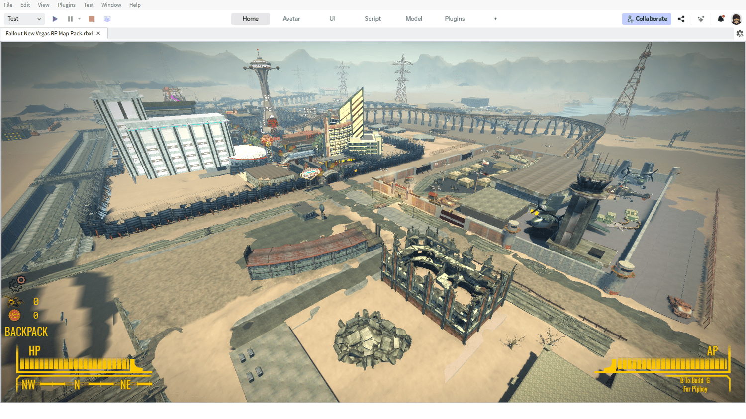 Interactive desert map for roleplay Roblox