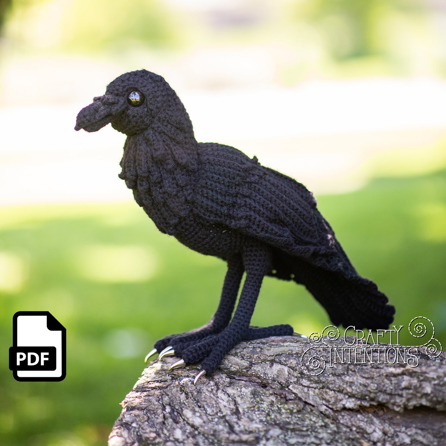 Standing Raven Crochet Pattern by Crafty Intentions Downloadable