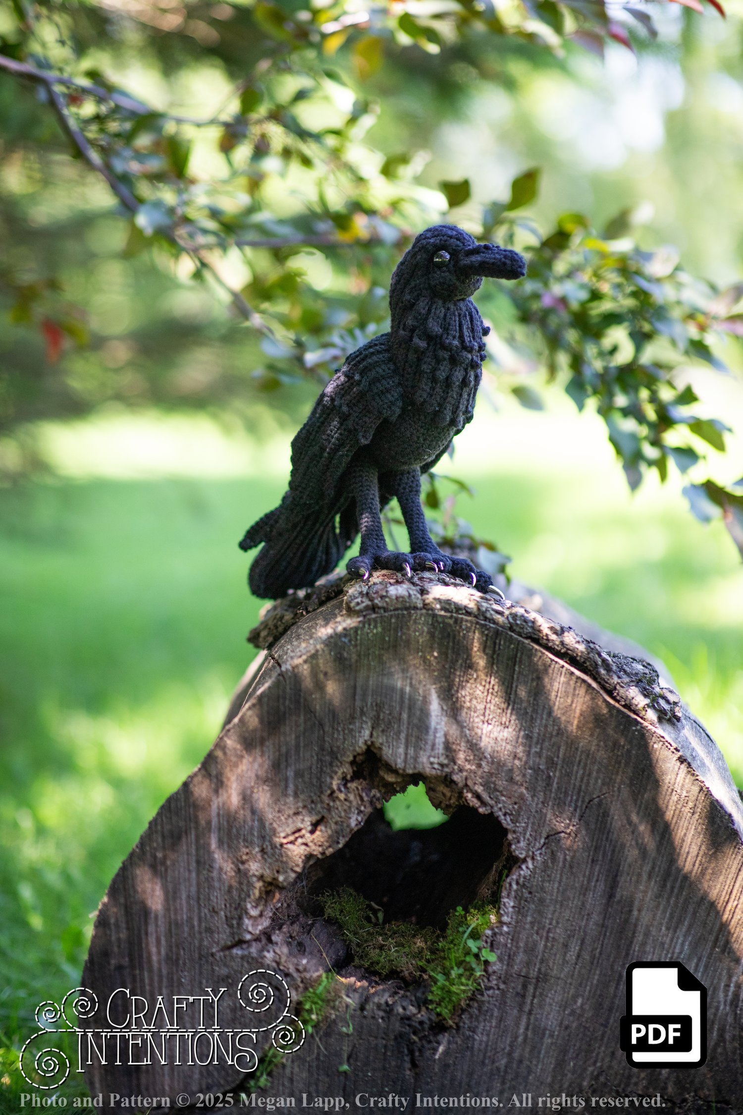 Standing Raven Crochet Pattern by Crafty Intentions Downloadable