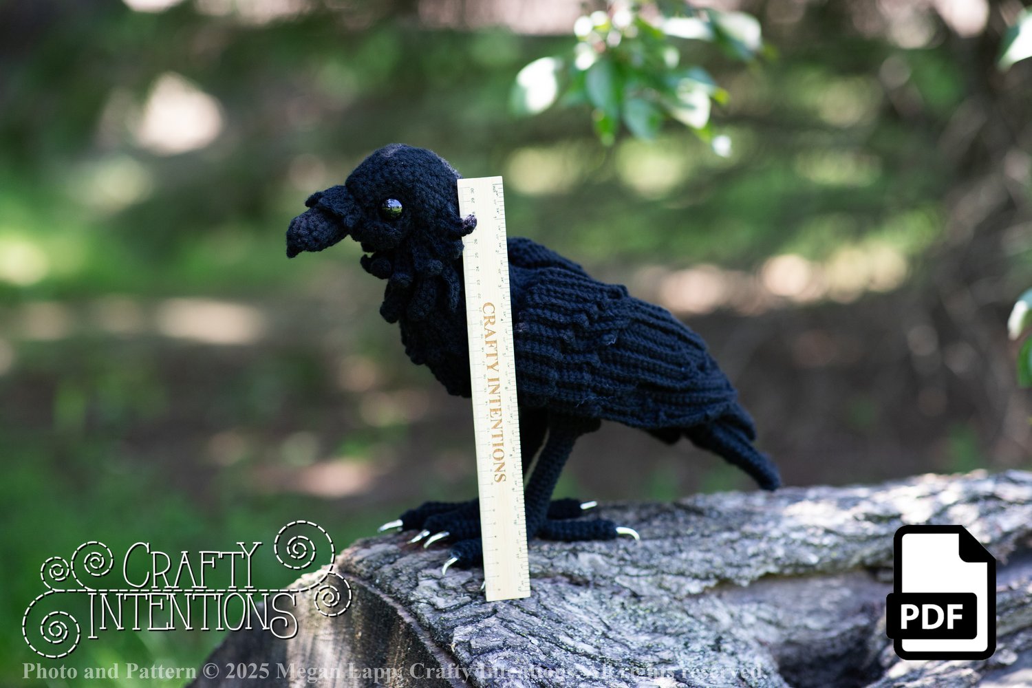 Standing Raven Crochet Pattern by Crafty Intentions Downloadable