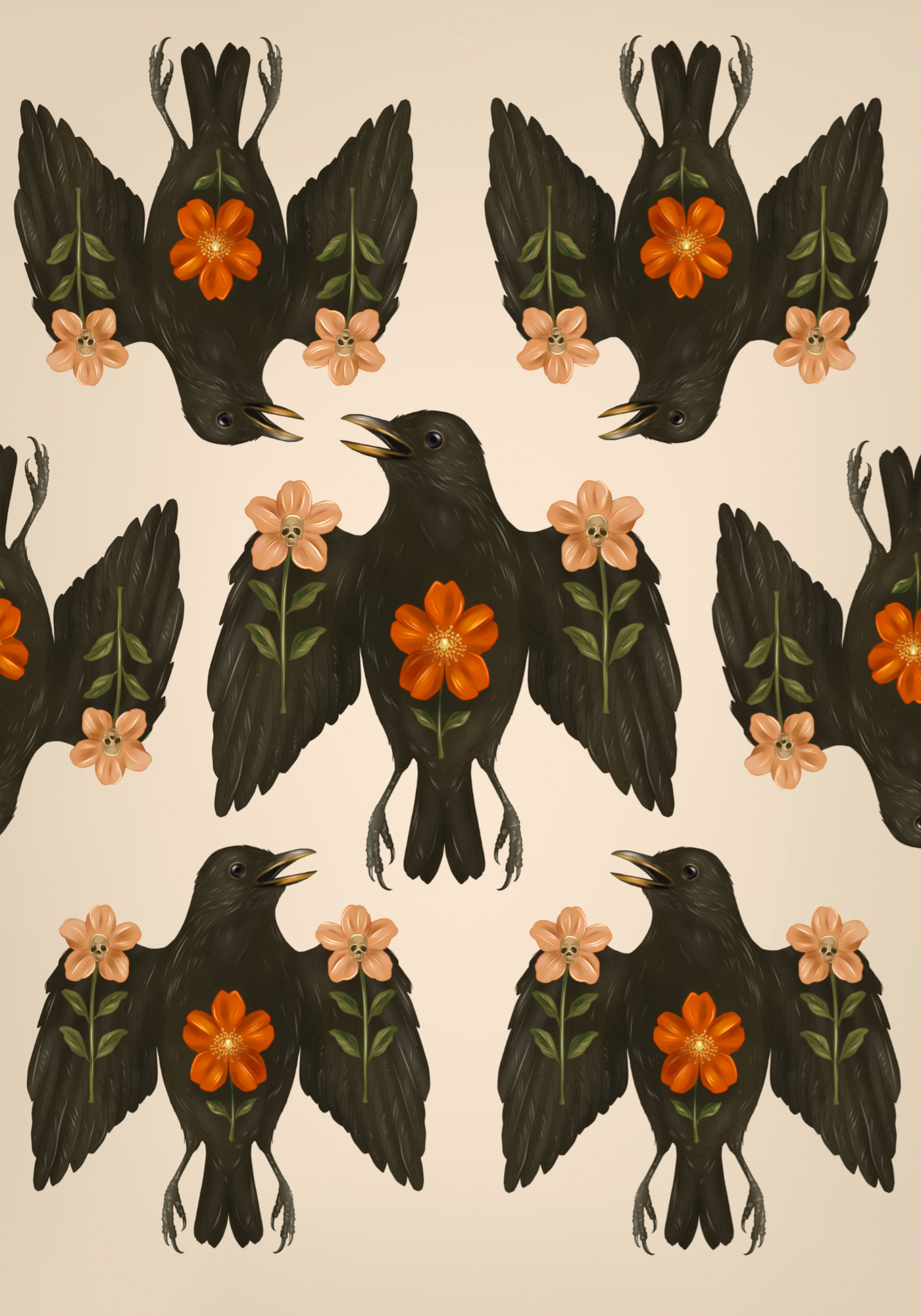 Affiche illustration Maxime June - Les corbeaux