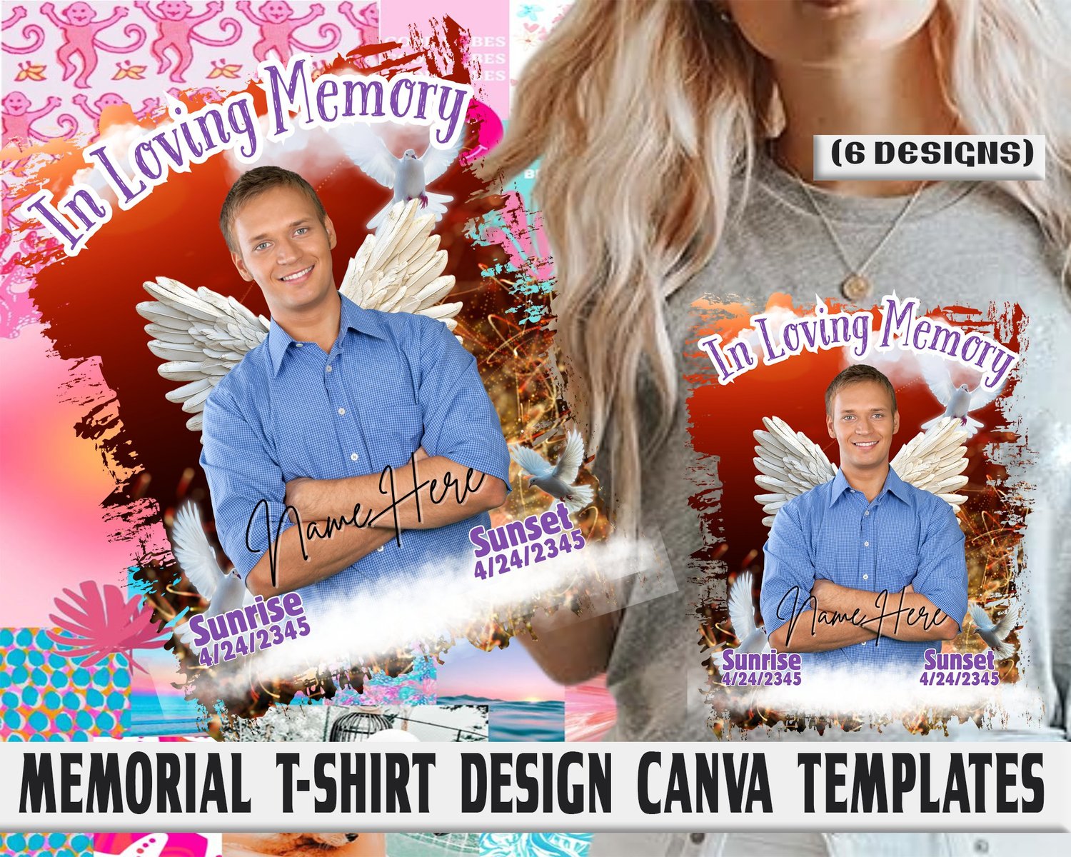 memorial shirt template rip t shirt canva rest in peace design editable memorial template obituary shirt design remembrance apparel funeral t shirt template canva t shirt design photo memorial design rip shirt png