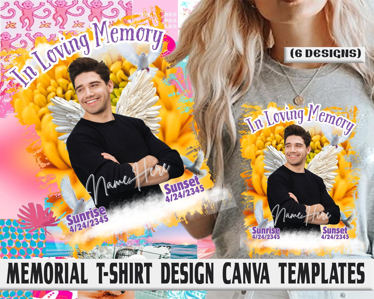 memorial shirt template rip t shirt canva rest in peace design editable memorial template obituary shirt design remembrance apparel funeral t shirt template canva t shirt design photo memorial design rip shirt png