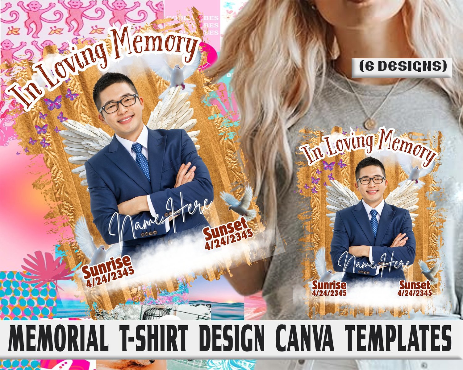 memorial shirt template rip t shirt canva rest in peace design editable memorial template obituary shirt design remembrance apparel funeral t shirt template canva t shirt design photo memorial design rip shirt png