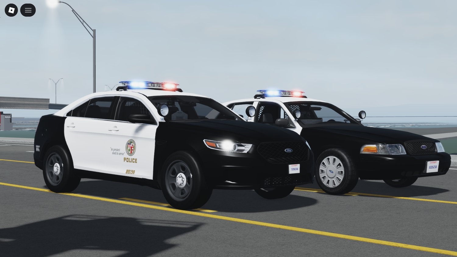 Roblox police cruiser with modern LAPD design