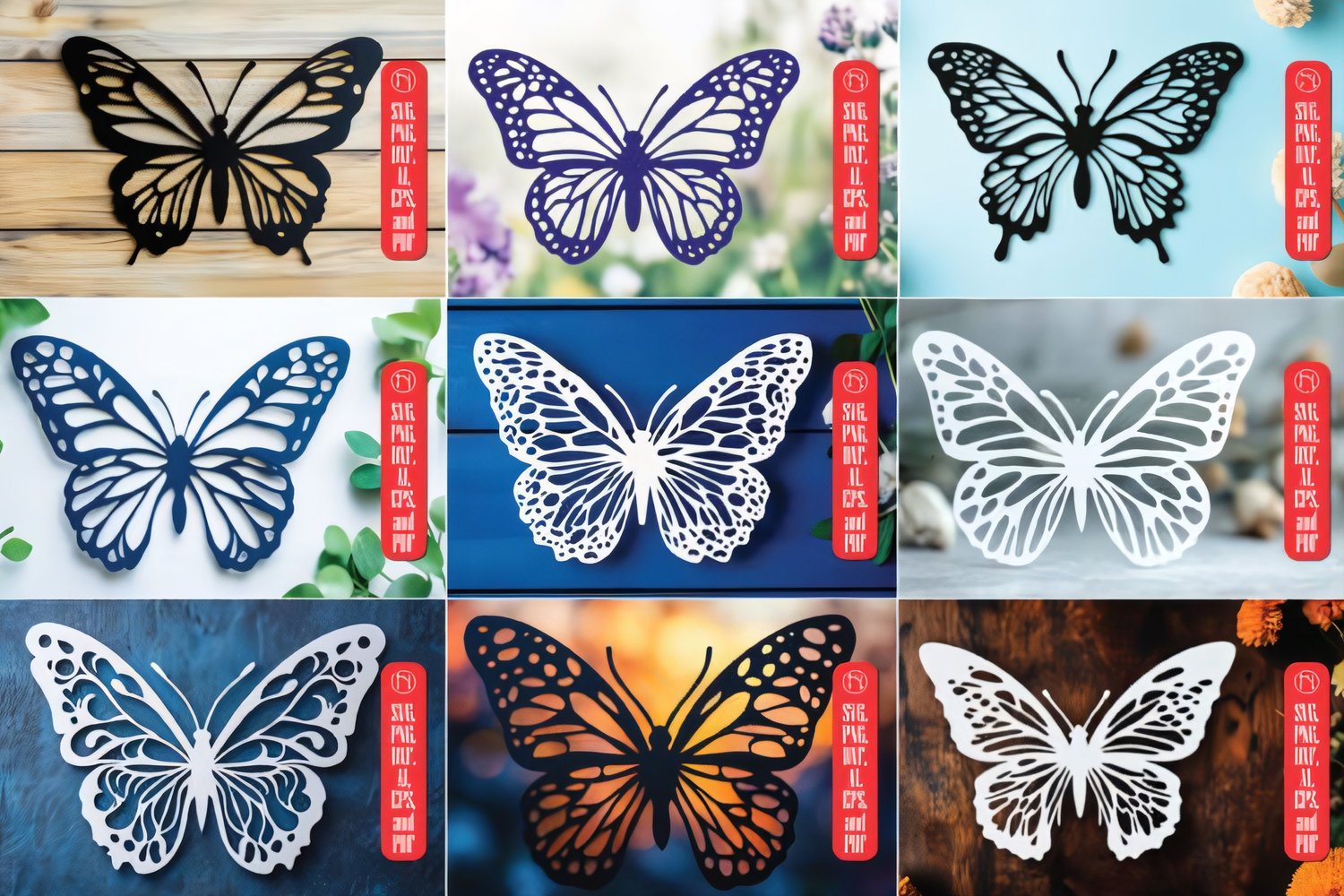 Intricate butterfly paper-cut SVG pack — precision-ready designs perfect for cardstock, paper, and vinyl crafts; scalable templates for greeting cards, wall art, and scrapbook embellishments.