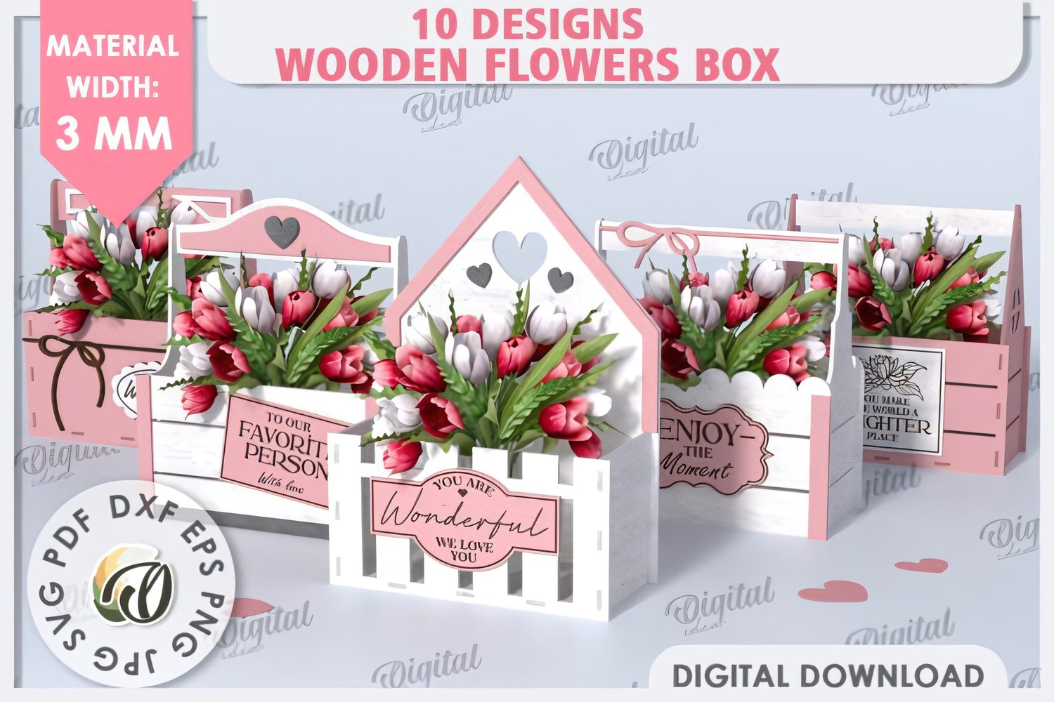 Craft charming wooden flower boxes with precision-ready cut files — scalable designs optimized for plywood or MDF, ideal for market stalls, patios, weddings, and giftable home decor.
