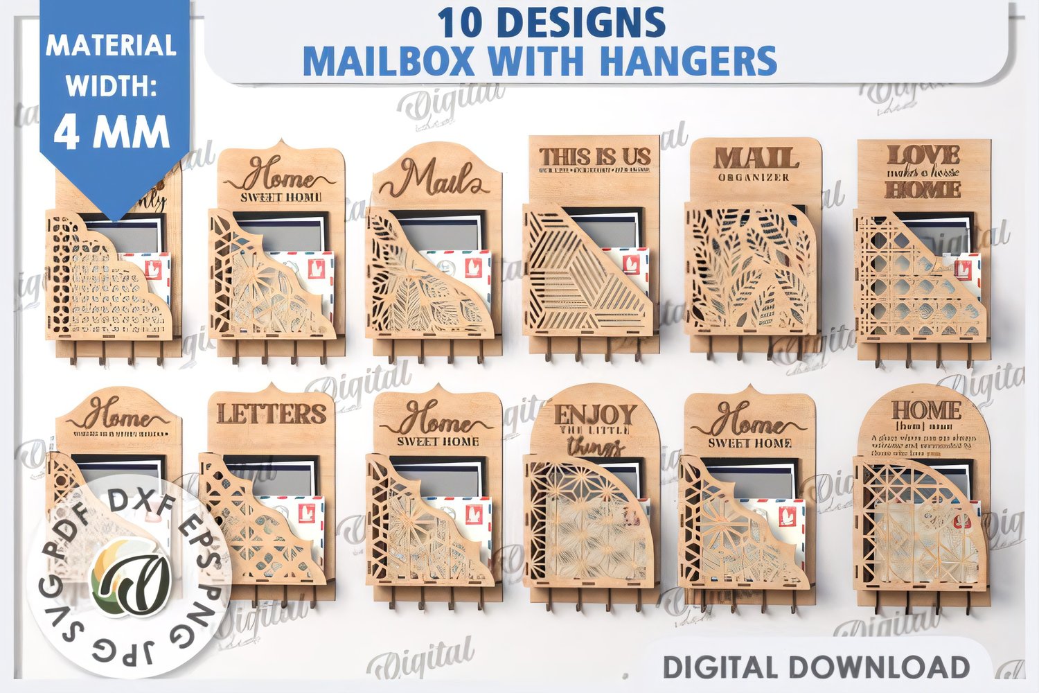 Craft functional wall-mounted key holders with precision-ready cut files — scalable templates optimized for plywood, MDF, or acrylic; perfect for personalized gifts and home organization.
