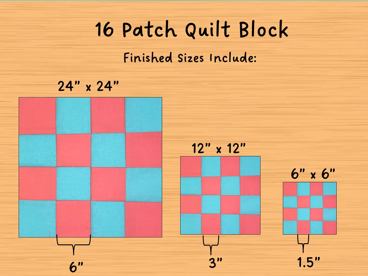 Sixteen Patch Quilt Block Pattern