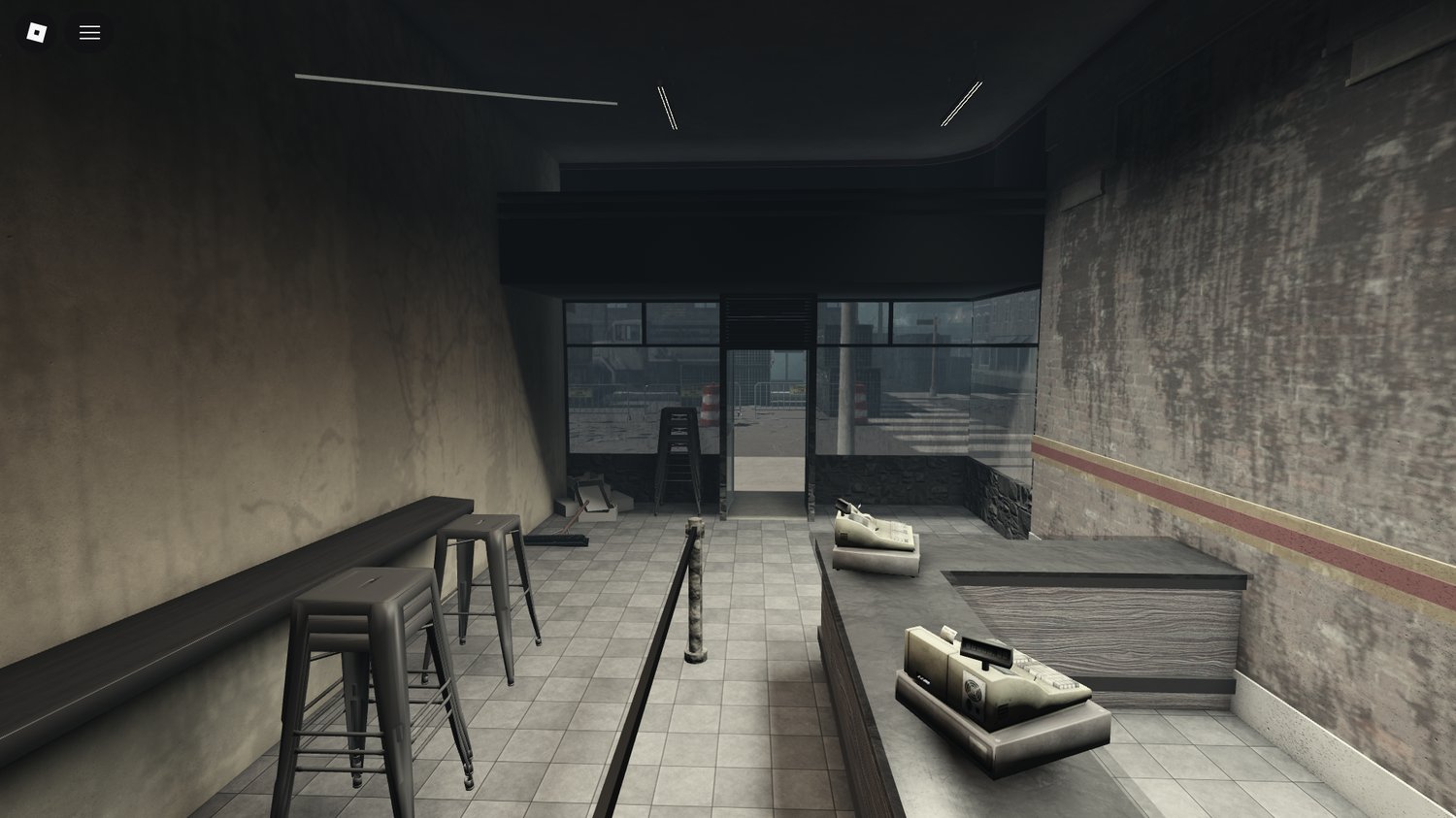 Gritty cinematic Roblox map for zombie gameplay