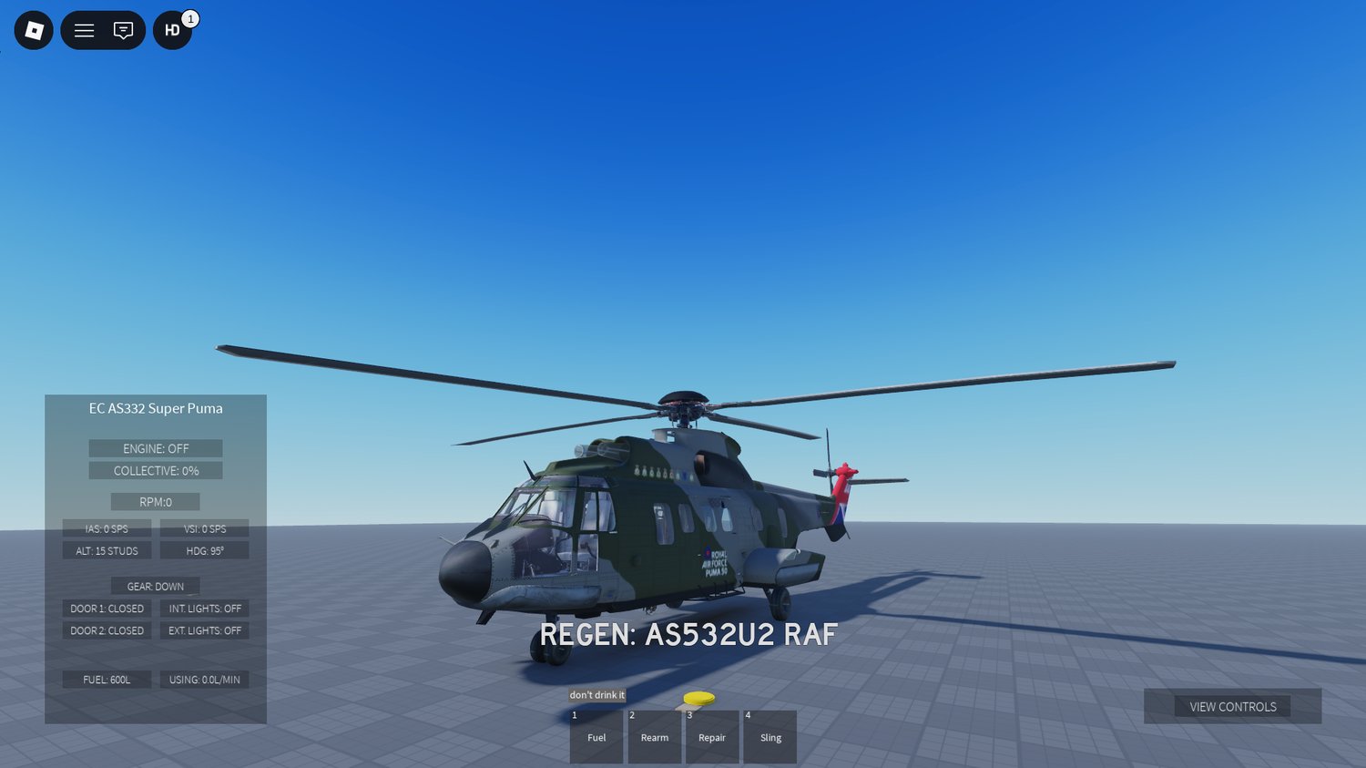 helicopter landing on a rooftop in a roblox map