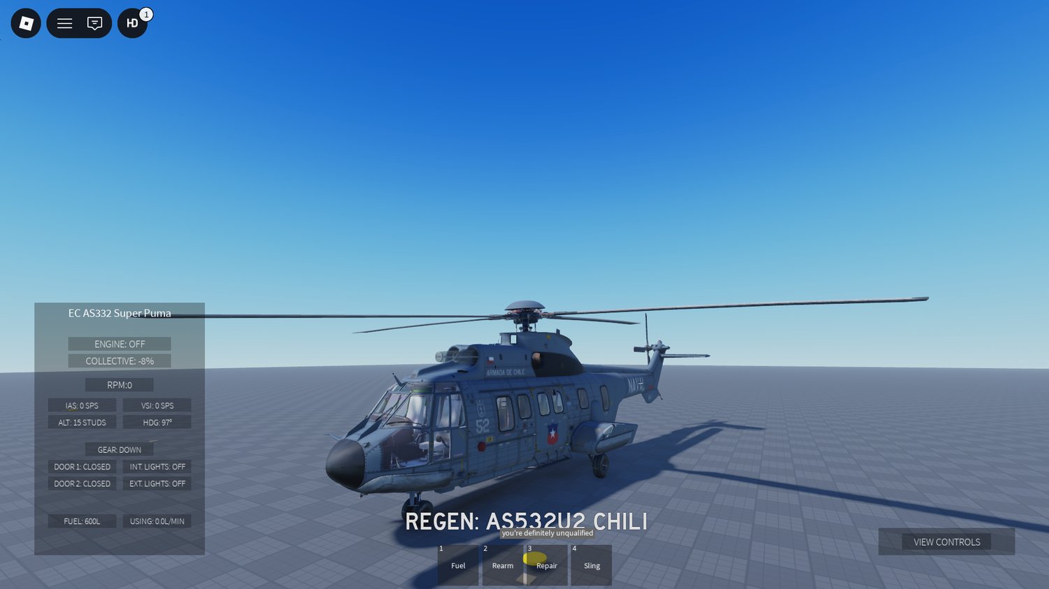 side angle view of a cougar helicopter in flight
