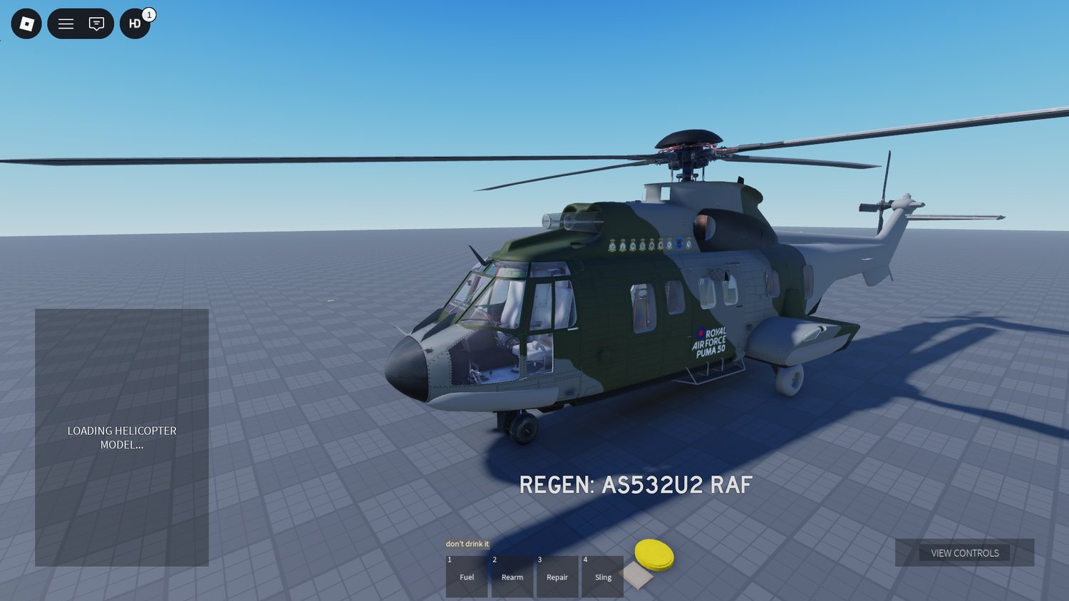 helicopters lined up ready for missions in a roleplay server