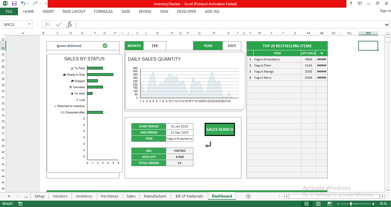 Ultimate Inventory Management Spreadsheet (Excel Google Sheets)