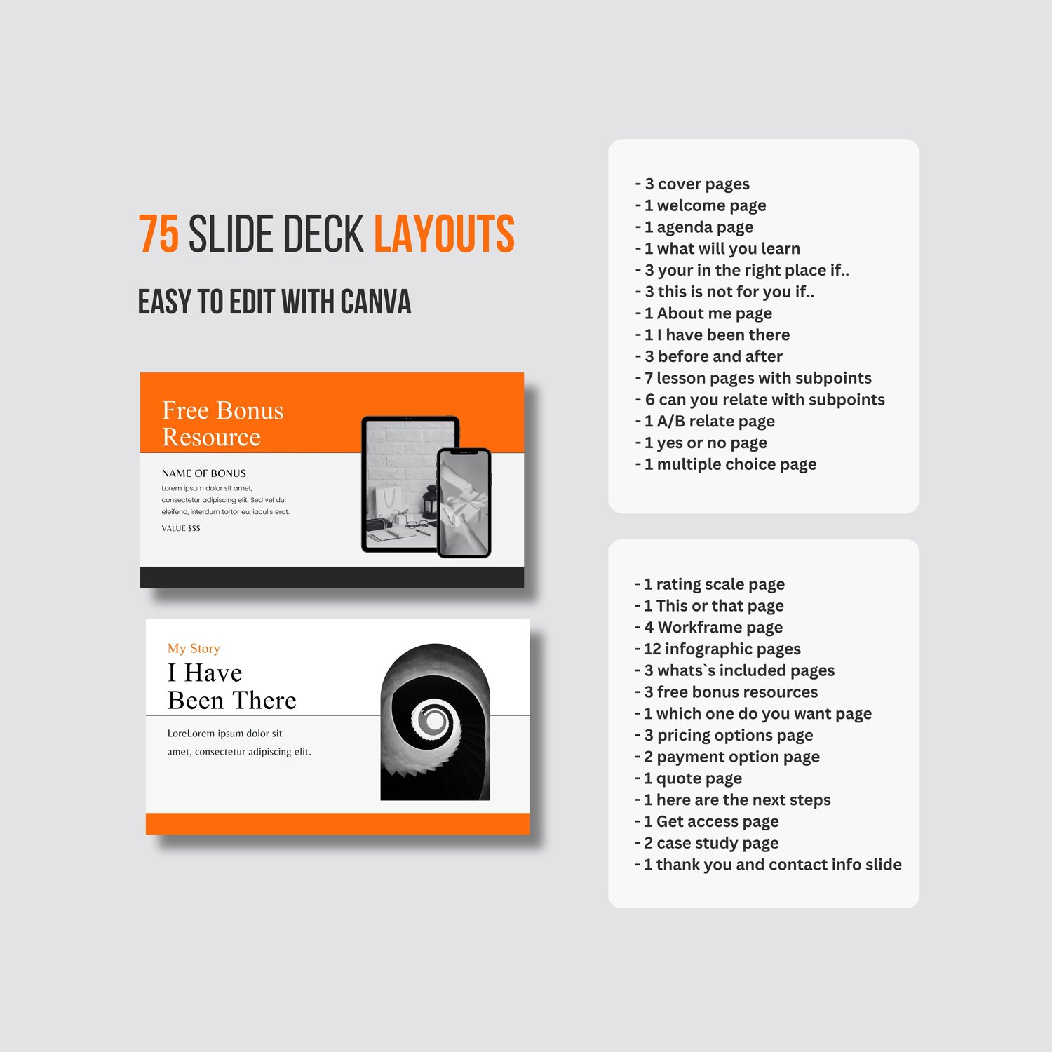 About me slide template for coaches and content creators in Canva.