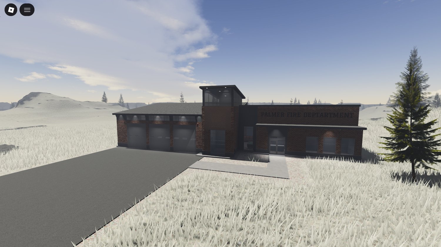 winter environment with detailed roads and snowy textures