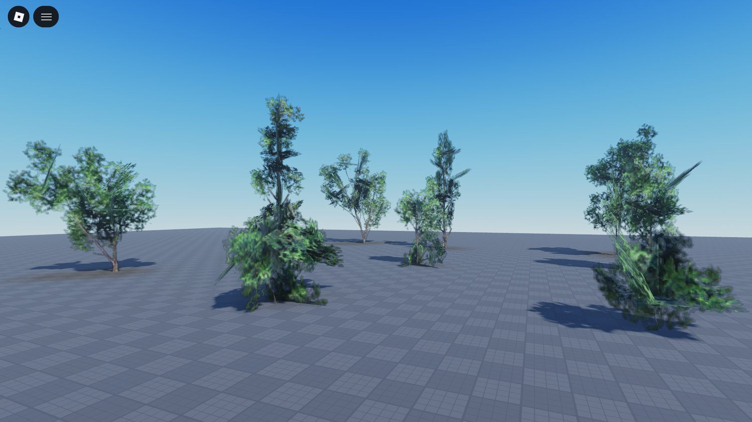 forest layout using optimized roblox tree assets